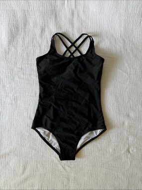 Kanu Surf NWT Black Girls' Crisscross Back One-Piece Swim